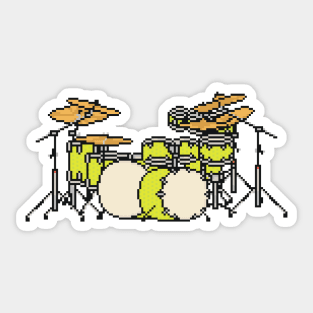 Pixel Yellow Glo Drums Sticker